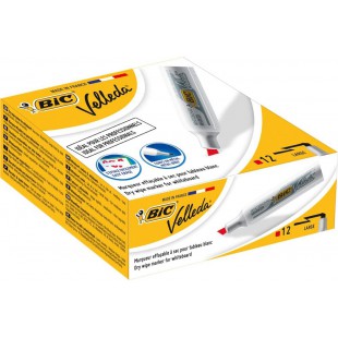 BIC Velleda Boite de 12 Feutres effacable a sec Rouge