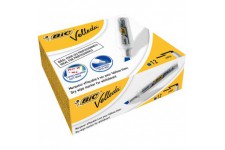 BIC Velleda 1781 Feutres pour Tableau Blanc Effacables a Sec Pointe Biseautee Large - Bleu, Boite de 12