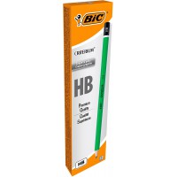BIC Ecriture Criterium 550 Crayons a Papier - Mine Grasse Et Resistante - Couleur Grise, HB, Boite de 12