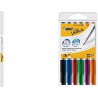 BIC Velleda Tableau Rouleau Adhesif Effacable a Sec (100 x 200 cm) - Blanc, Lot de 1 & Velleda 1741 Feutres Effacabl