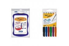 BIC - Ardoise Ergo Velleda - Surface effacable a  sec 841362 & Velleda 1741 Feutres pour Tableau Blanc Effacables a  Sec (Pointe