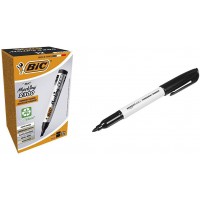 BIC Marking 2300 ECOlutions Marqueurs Permanents a Pointe Moyenne Biseautee - Noir, Boite de 12 & Amazon Basics Mar