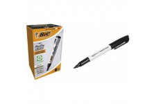 BIC Marking 2300 ECOlutions Marqueurs Permanents a Pointe Moyenne Biseautee - Noir, Boite de 12 & Amazon Basics Mar