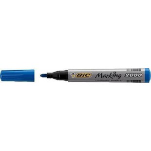 BIC Lot de 12 marqueur permanent Marking 2300, pointe biseautee, bleu