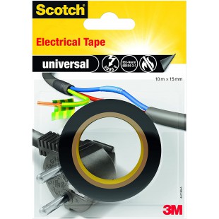 3M Scotch Ruban Electrique 10 m x 15 mm 1 Rouleau Noir