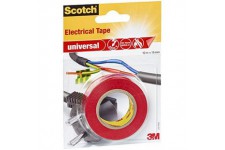 3M Scotch Ruban Electrique 10 m x 15 mm Rouge