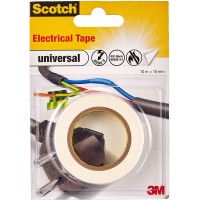 3M Scotch Ruban Electrique 10 m x 15 mm Blanc