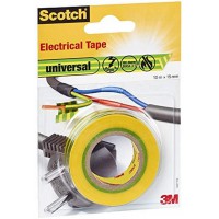 3M Scotch Ruban Electrique 10 m x 15 mm Jaune/Vert