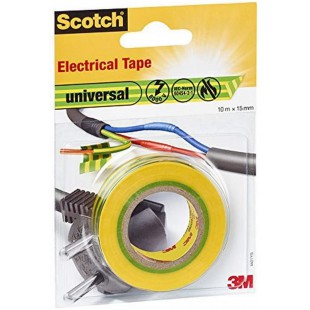 3M Scotch Ruban Electrique 10 m x 15 mm Jaune/Vert