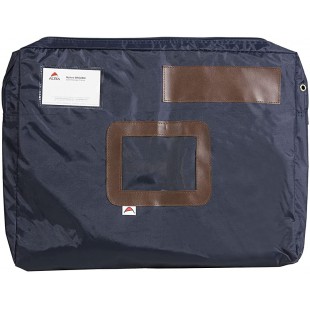 Alba - Pochette navette - Nylon Impermeable, PVC a  soufflets - Avec Fenetre d'Adressage - 42x32x5cm - Pochette Courrier -Bleu