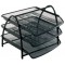 Alba MESHTRAY3 N Set de 3 Corbeilles Francaises Coulissantes en Metal Mesh Noir