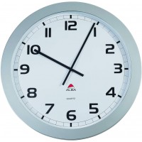 Alba - HORGIANT - Horloge Murale Ronde Geante - Diametre 60 cm - Gris Metal