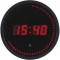 Alba HORLED Horloge Murale LED Noir / Rouge - Prise electrique UK