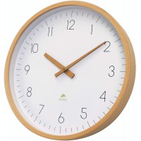 Alba HORTREE Horloge Murale en Bois, Bois Clair/Fond Blanc