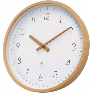 Alba HORTREE Horloge Murale en Bois, Bois Clair/Fond Blanc