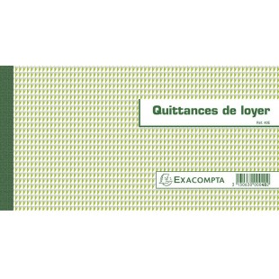 Exacompta - Ref. 40E - 1 Carnet a  souche "Quittances de loyer" 50 feuillets - Format horizontal de la quittance 13x18,5 cm