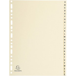 Exacompta - Ref. 1126E - Intercalaires en Carte ivoire 155g/m2 FSC® avec 26 onglets imprimes alphabetiques de A a  Z - Format a 