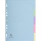 Lot de 50 : Exacompta - Ref. 1605E - Intercalaires en carte pastel recyclee 170g/m2 avec 5 onglets neutres - Format a classer A4
