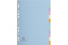 Exacompta - Ref. 1612E - Intercalaires en carte pastel recyclee 170g/m2 avec 12 onglets neutres - Format a classer 