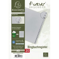 Exacompta - Ref 1723B - Intercalaires en polypropylene gris - 20 touches imprimees - alphabet allemand - format 2/3 A4 - polypro