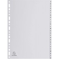 Exacompta - Ref. 1726E - Intercalaires gris en polypropylene recycle avec 26 onglets imprimes alphabetiques de A a  Z - Format a