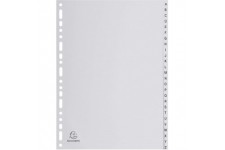 Exacompta - Ref. 1726E - Intercalaires gris en polypropylene recycle avec 26 onglets imprimes alphabetiques de A a  Z - Format a