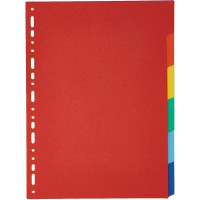 Exacompta - Ref. 2006E - Intercalaires en carte coloris vifs recyclee 220g/m2 avec 6 onglets neutres - Format a cla
