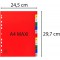 Lot de 20 : Exacompta - Ref. 2512E - Intercalaires en polypropylene avec 12 onglets imprimes numeriques de 1 a 12 en couleur - P