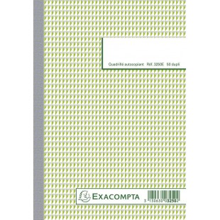 Exacompta 3250E Manifold quadrille 5x5 petits carreaux 21x 14,8 cm 50 feuillets dupli autocollant numerote de 1 a 5