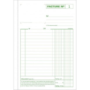 Exacompta 3279E Manifold Factures avec mention TVA 21x14,8 cm avec 50 feuillets tripli autocopiants