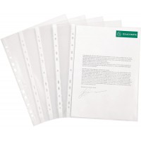 Exacompta - Ref. 5100E - Sachet de 100 pochettes perforees polypropylene graine 5/100e - perforations universelles 11 trous - fo