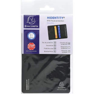 Exacompta - Ref. 5402E - Etui de Protection Rfid Hidentity Double - 2 Insertions pour Cartes de Credit - Format a C