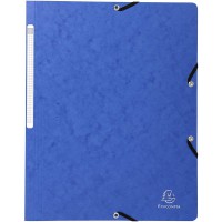 EXACOMPTA 5512E Chemise a  elastique sans rabat carte lustree 400gm² - A4 Bleu