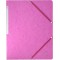 EXACOMPTA 5560E Chemise a  elastique sans rabat carte lustree 400gm² - A4 Rose