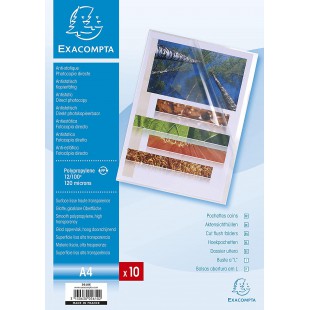 Exacompta 5610E Sachet 10 Pochettes Coin Polypropylene Lisse 12 X 100E A4