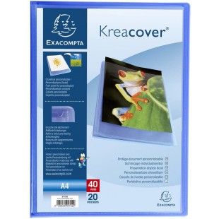 Exacompta - Ref. 5722E - 1 Protege-documents en polypropylene semi rigide Kreacover Chromaline 40 vues - Dimensions 2