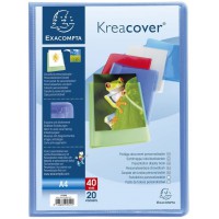 Lot de 20 : Exacompta 5729E Porte vues Krea cover chromaline couverture personalisable en prolypropylene semi rigide pochettes i