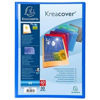 Lot de 12 : Exacompta 5730E Porte vues Krea cover opaque couverture personalisable en prolypropylene semi rigide pochettes inter