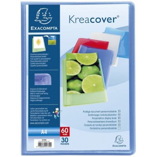 Lot de 12 : Exacompta 5739E Porte vues Krea cover chromaline couverture personalisable en prolypropylene semi rigide pochettes i