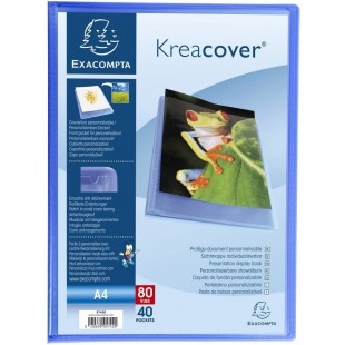 Lot de 10 : Exacompta 5742E Porte vues Krea cover chromaline couverture personalisable en prolypropylene semi rigide pochettes i