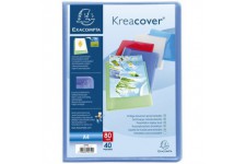 Lot de 10 : Exacompta - Ref. 5749E - 1 Protege-documents en polypropylene semi rigide Kreacover Chromaline 80 vues - Dimensions 