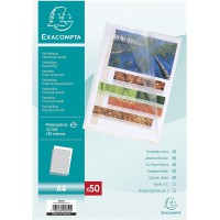 Exacompta 5850E Sachet 50 pochettes coin polypropylene grainee epaisseur 12x100e format A4