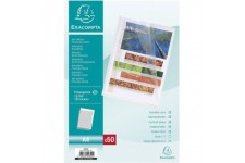 Exacompta 5850E Sachet 50 pochettes coin polypropylene grainee epaisseur 12x100e format A4