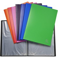 Lot de 20 : Exacompta - Ref. 8820E - Protege-documents en polypropylene 5/10e OPAK pochettes Cristal 40 vues - A4 - Couleurs as