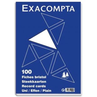 Exacompta 10203E Paquet 100 Fiches Bristol sous Film Blanc Quadrille 5 X 5 Non Perfore 125 X 200 mm