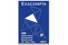 Exacompta 10203E Paquet 100 Fiches Bristol sous Film Blanc Quadrille 5 X 5 Non Perfore 125 X 200 mm