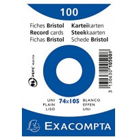 100 fiches bristol sous film - uni non perfore - 74x105mm