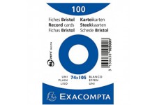 100 fiches bristol sous film - uni non perfore - 74x105mm