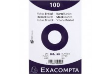 EXACOMPTA 10509E Paquet 100 fiches sous film - bristol uni non perfore - 105x148mm Blanc