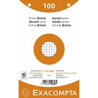 EXACOMPTA 10653E Paquet 100 fiches sous film - bristol quadrille 5x5 perfore - 125x200mm Couleurs aleatoires